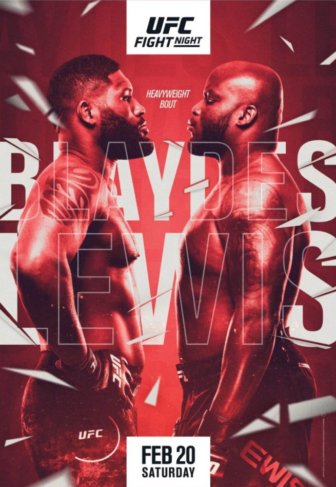 UFC Fight Night 185 fight card poster