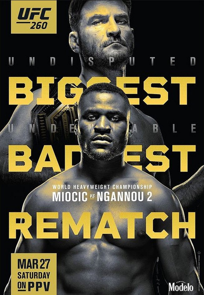 UFC 260 fight card poster