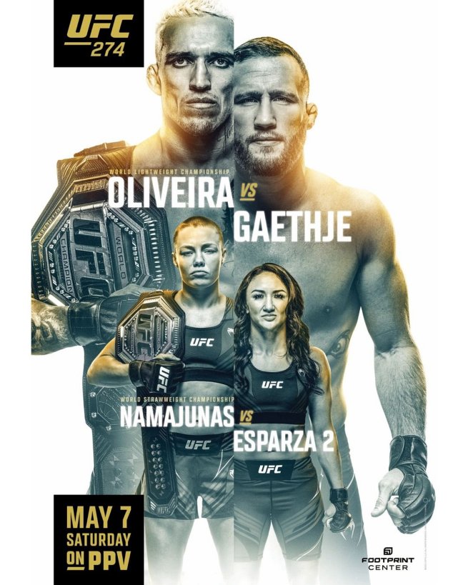 UFC 274 fight card poster