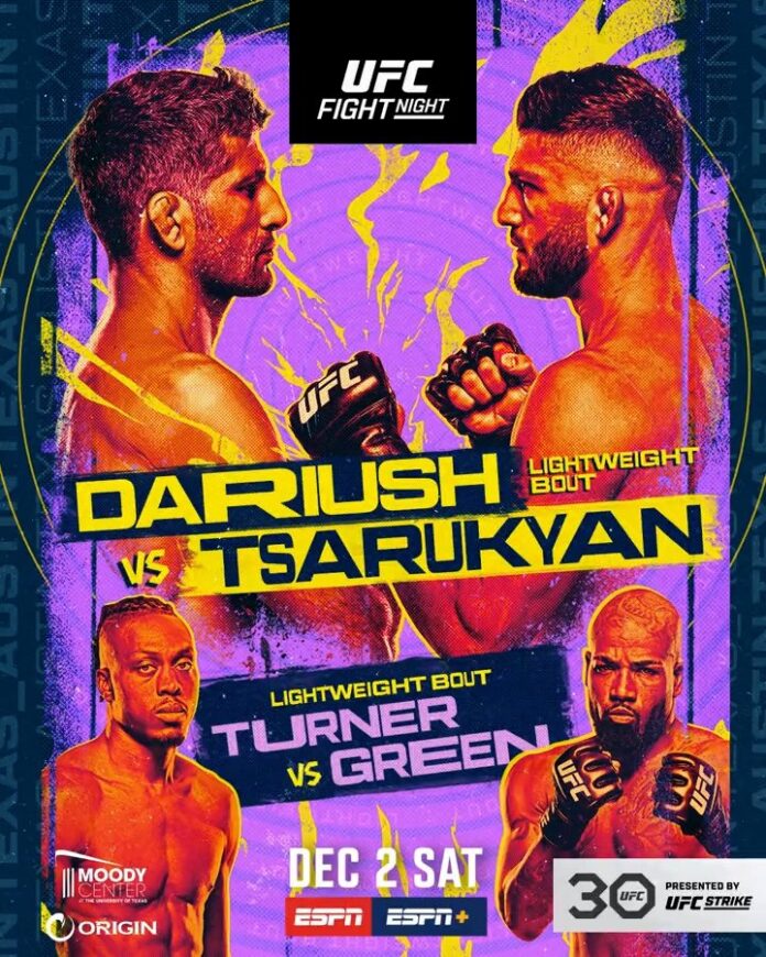 UFC on ESPN 52 Dariush vs. Tsarukyan fight card poster