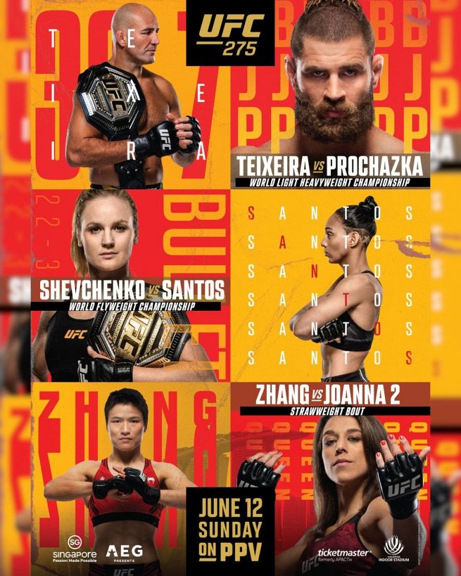 UFC 275 fight card poster