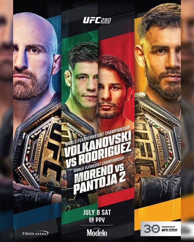 UFC 290 fight card poster