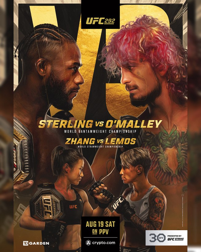 UFC 292 fight card poster
