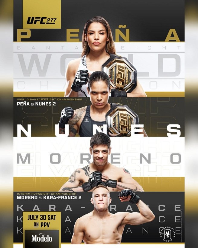 UFC 277 Card All Fights & Details for 'Pena vs. Nunes 2'