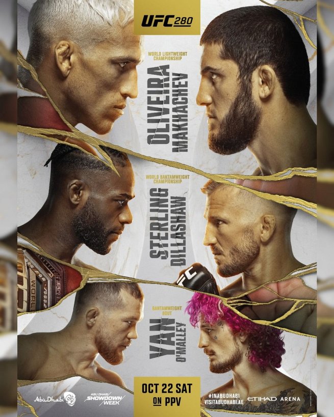 UFC 280 fight card poster