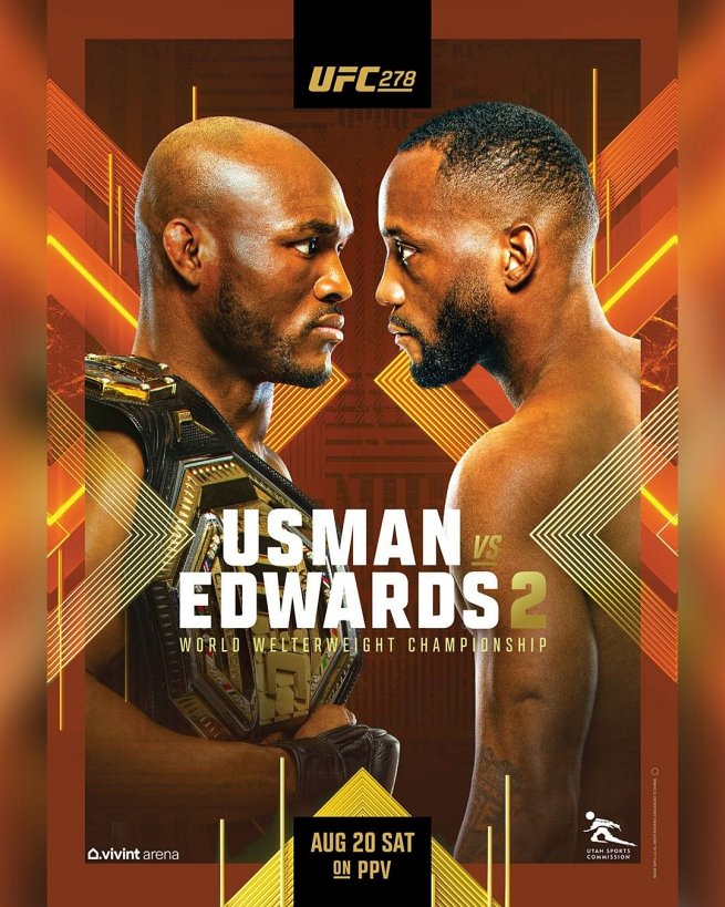 UFC 278 fight card poster